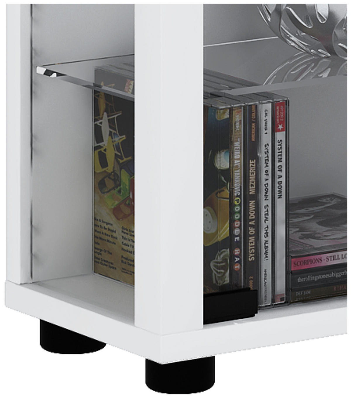 VITRINENSCHRANK Weiß - Weiß, Holzwerkstoff (59/113/18cm) - ebuy24