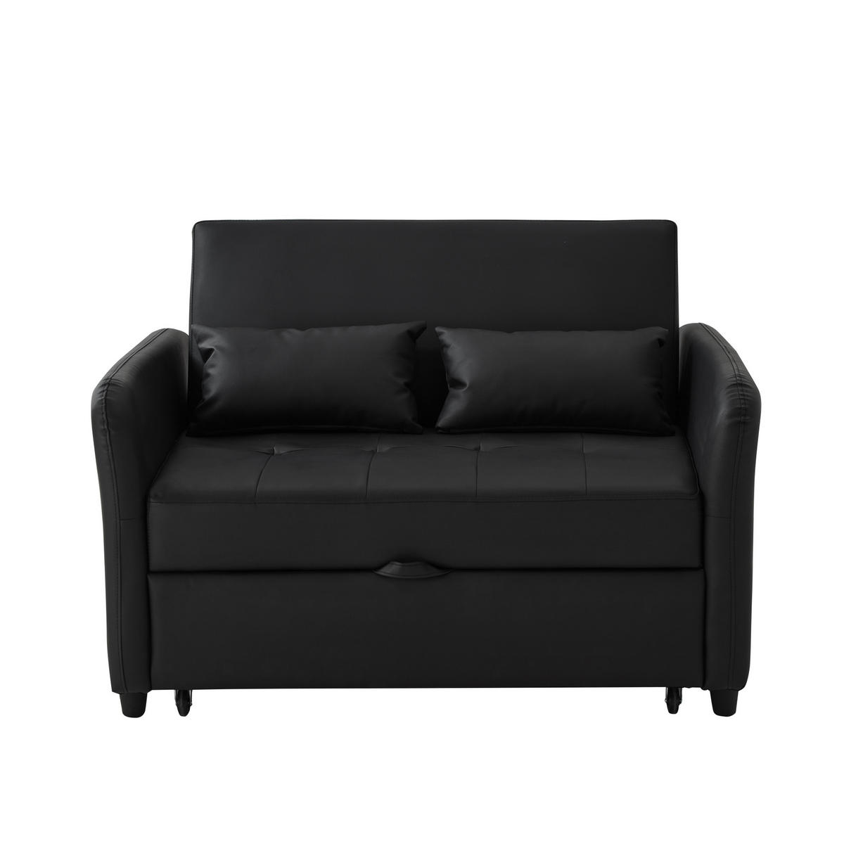 ROZKLADACIA pohovka z PU, plocha na spanie 156/100 cm antik čierna, rozkladacia - čierna, plast (122/82/83cm) - BEAOK