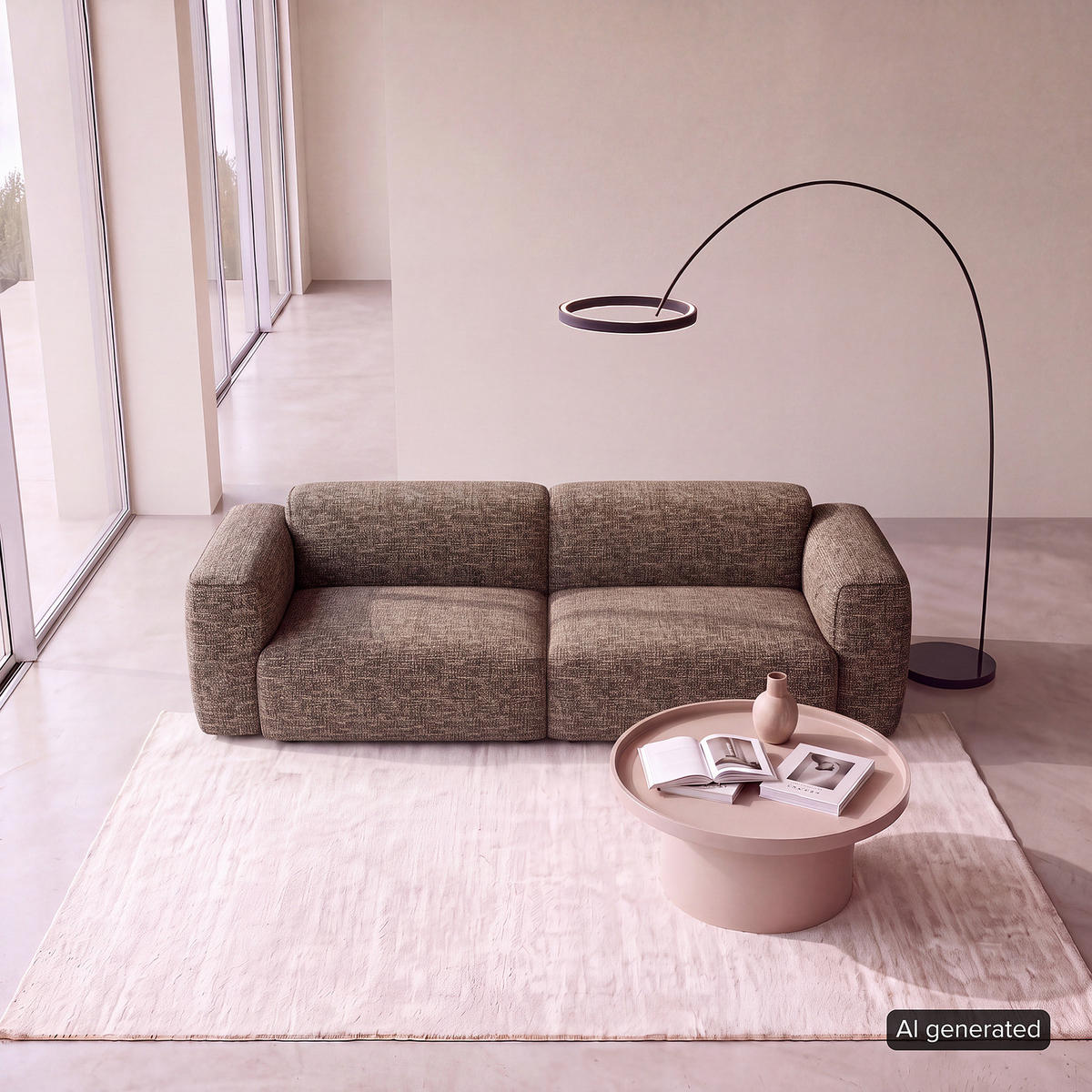 3-SITZER SOFA - Schwarz/Grau, Kunststoff/Textil (251/71/102cm) - home24