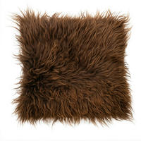 SITZKISSEN Stuhlauflage aus echtem Schaffell, Natur, Leinenstoff, 40 cm - Braun, Fell (40/40cm) - Provellus