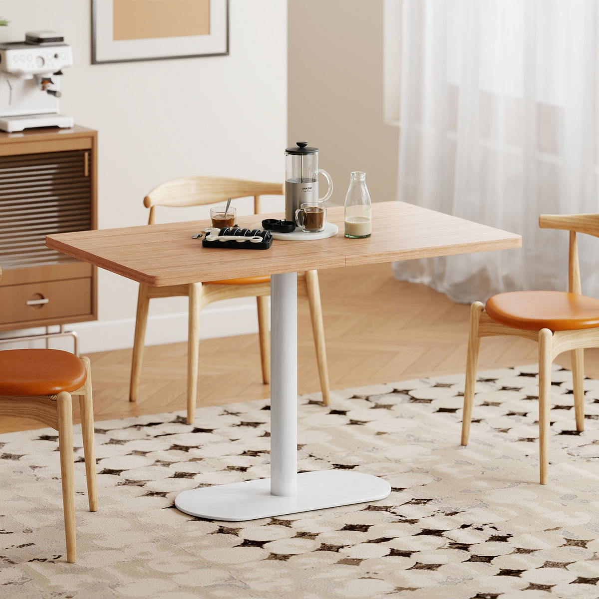 RECHTECKIGER Esstisch für 6 Personen 120/70/75 cm Weißeiche - Eichefarben, Kunststoff (70/120/75cm)