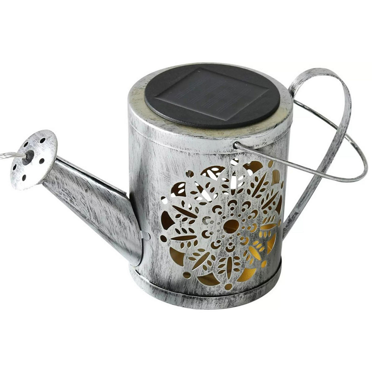 LED AUSSENLEUCHTE Solar Silbern 2er Set - Silberfarben, Metall (10/10/94cm)