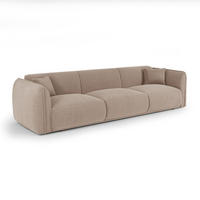 SOFA LUSH Köpergewebe mit weichem Griff Taupe 235cm - Taupe, Textil (235/72.5/90cm) - Premium Interiors