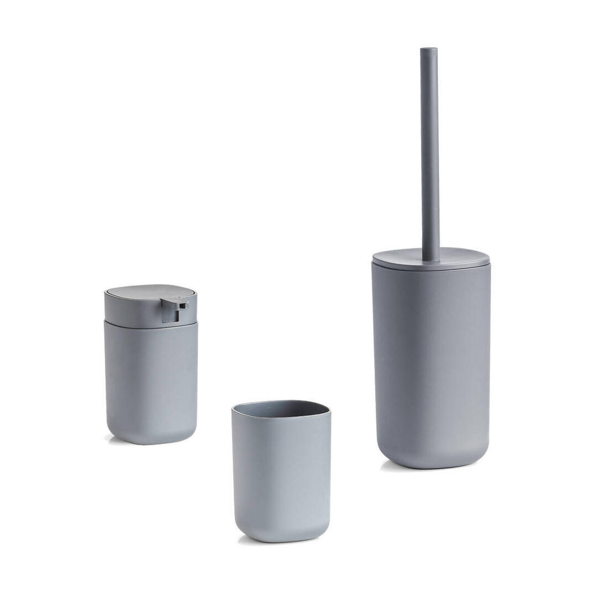 SEIFENSPENDER 7,3/9,4/12,2 cm - Grau, Kunststoff (9.5/12.1/7.3cm)