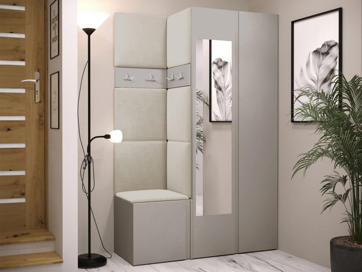 GARDEROBEN-SET Orion XXVI - Kaschmir/Beige, Holzwerkstoff/Kunststoff (116/186/46cm) - MIRJAN24