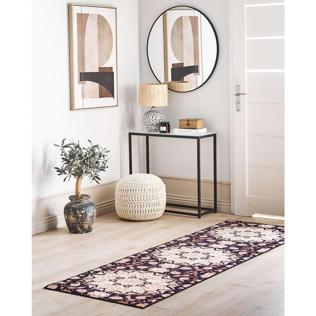 Thumbnail - Beliani Kurzflor-Teppich, Schwarz, Rot, Beige, Textil, Rechteckig, 80x240 cm, Teppiche & Böden, Teppiche