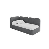 EINZELLBETT Jugendbett mit Bettkasten und Matratze H3/H4, Rechts - VELY 80x200 Dunkelgrau - Schieferfarben, Holzwerkstoff/Textil (80/200cm) - ALTDECOR
