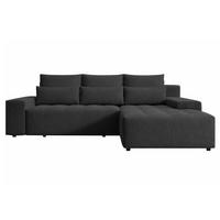 ECKSOFA Vento Schwarz - Schwarz, Holz/Kunststoff (280/184cm) - Graingold