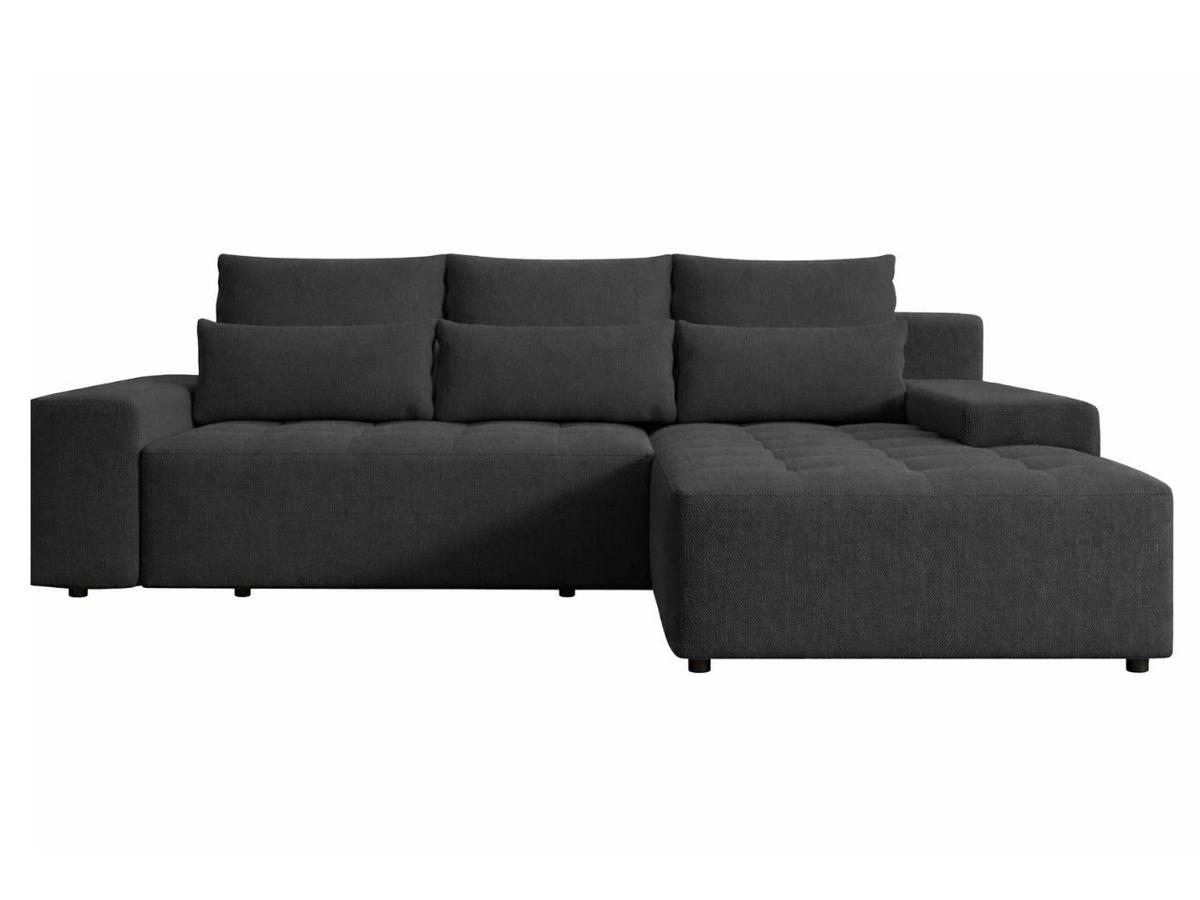 ECKSOFA Vento Schwarz - Schwarz, Holz/Kunststoff (280/184cm) - Graingold