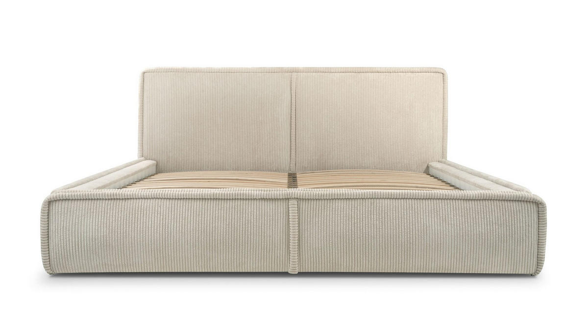 POLSTERBETT - Bett 04 - 160x200 - Beige (Poso 02) - Beige, Holz/Textil (160/200cm) - Möblo