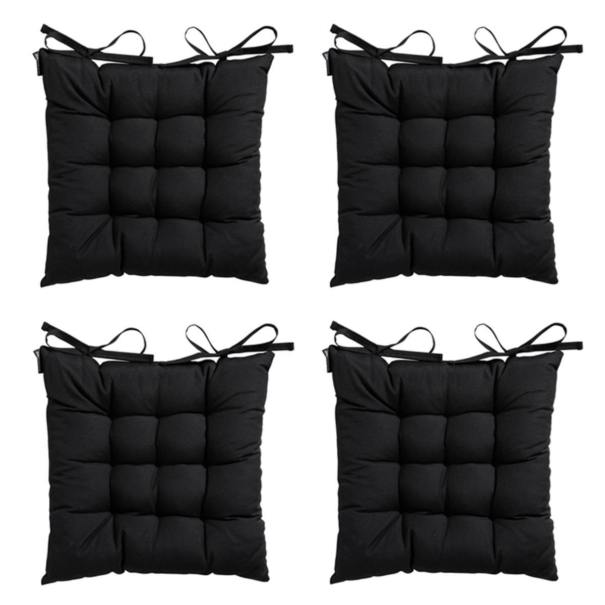 SITZKISSEN Panama 46/46 cm 4er-Set - Schwarz, Textil (46/6/46cm) - Madison