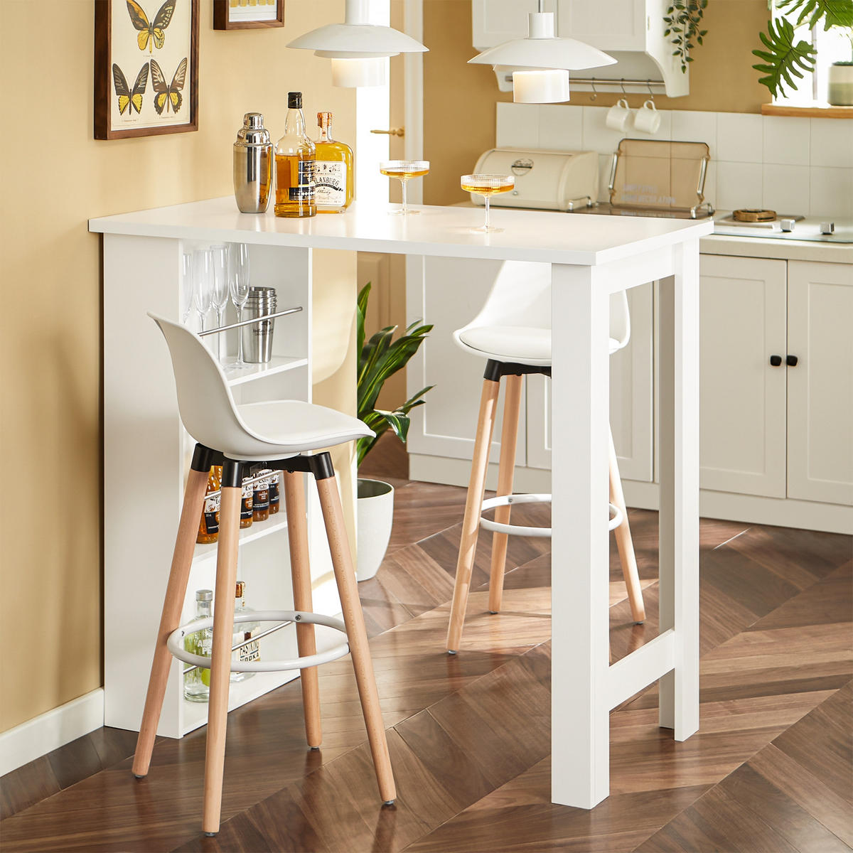 BARTISCH Weiß - Weiß, Holzwerkstoff (112/106/57cm) - SoBuy