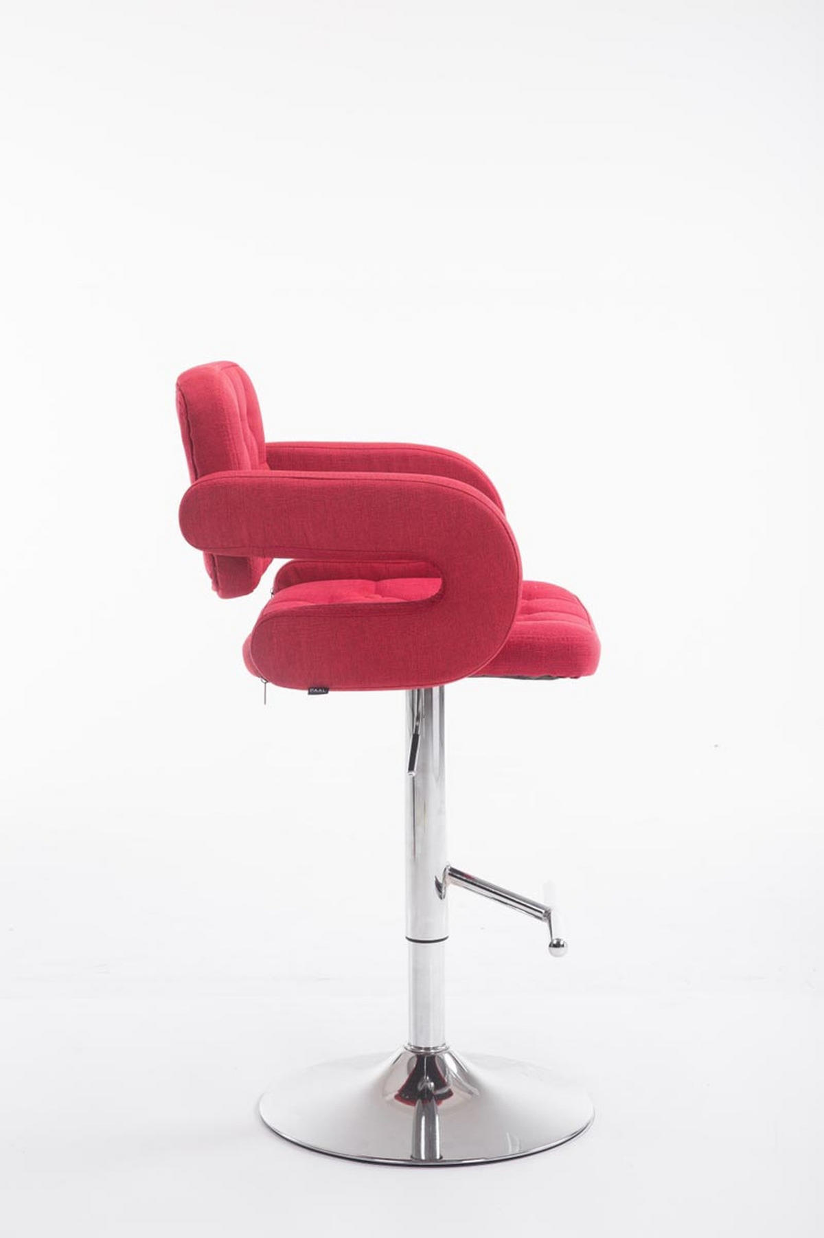 BARHOCKER Dubai, Gestell Metall in Chromoptik, STOFF Rot - Chromfarben/Rot, Textil/Metall (52/100/55cm) - TPFLiving