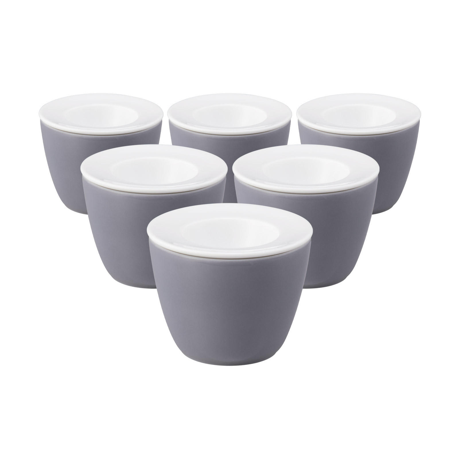 SNACK AND EGG Life Fashion Elegant Grey ø 6,8 cm 6er Set - Grau, Keramik (6.8/5.5/6.8cm) - Seltmann Weiden