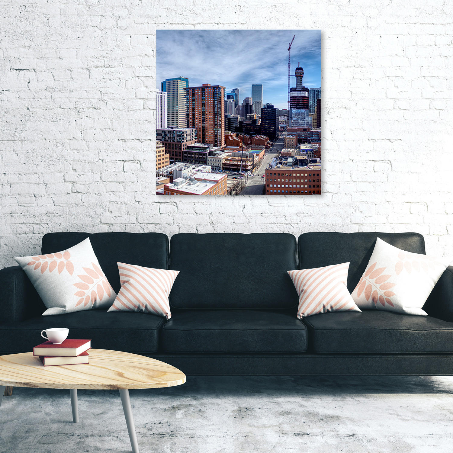 WANDBILD städte und architektur blau - Blau, Textil (50/50cm) - Feeby