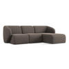 ECKSOFA Rechts Bouclé Stoff Braun - Schwarz/Mokka, Holzwerkstoff/Kunststoff (248/166cm) - Makamii