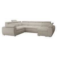 CANAPEA ÎN FORMĂ DE U Boston U, Dreapta - 2R+R+2P+LC - crem/culoare crom, material textil/lemn (260/98/325cm) - MIRJAN24