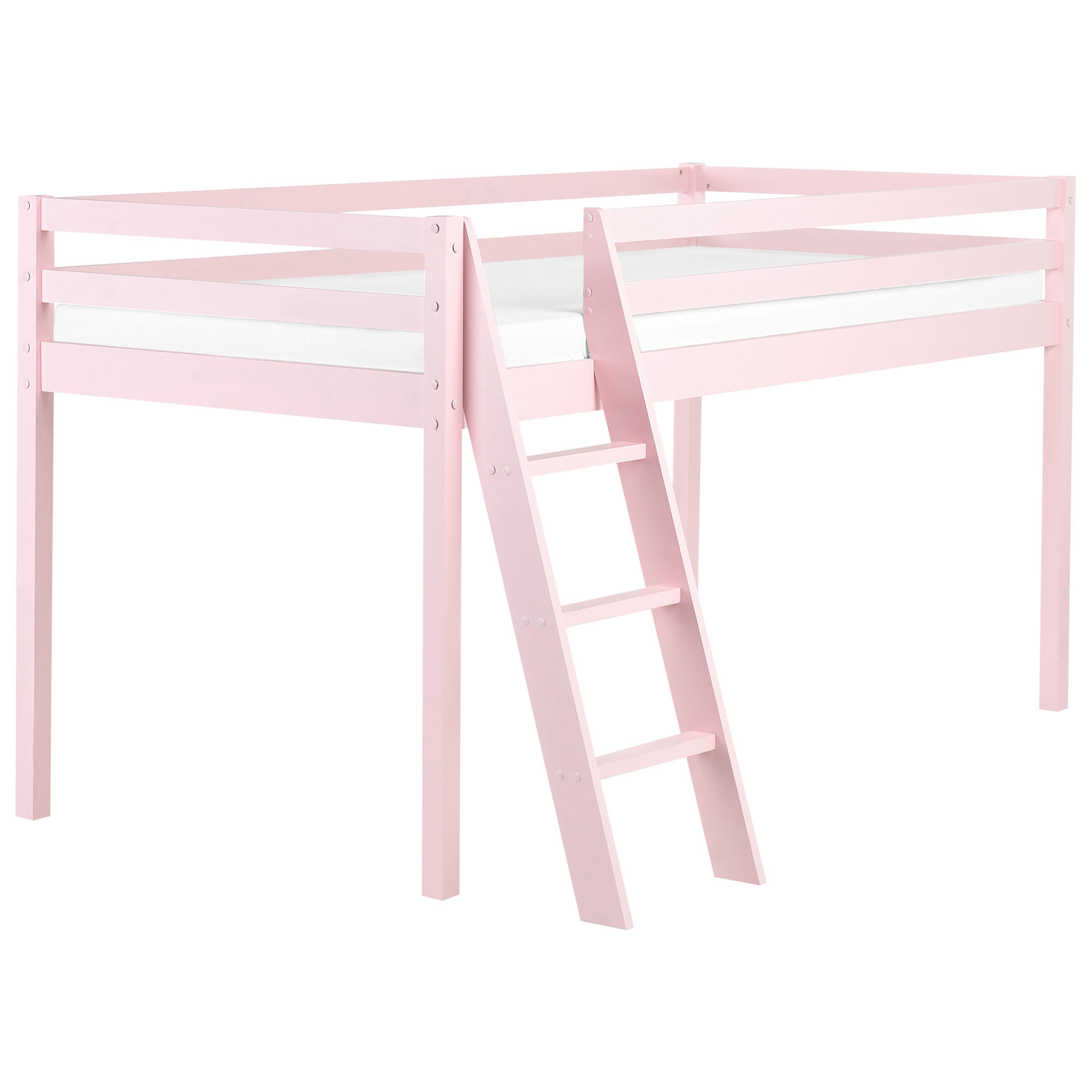 HALBHOCHBETT 90x200 cm Rosa Ascoux - Pink, Holz (90/200cm) - Beliani