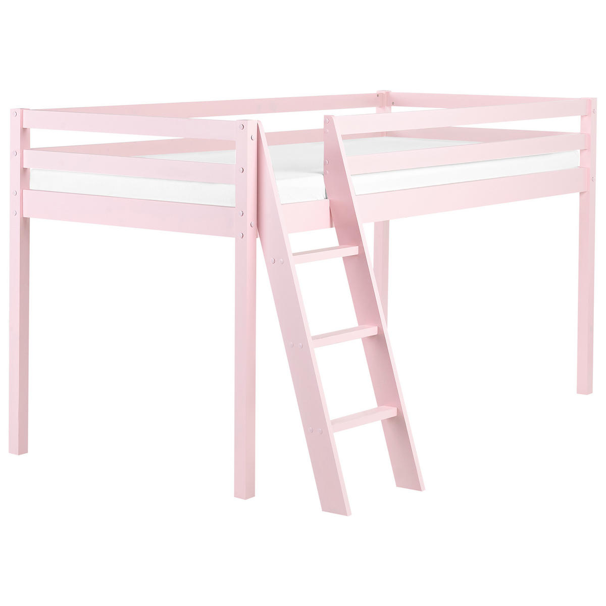HALBHOCHBETT 90x200 cm Rosa Ascoux - Pink, Holz (90/200cm) - Beliani