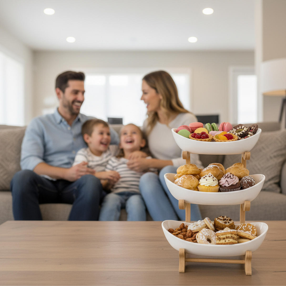 OBSTETAGERE - Multicolor, Holz/Kunststoff (25/34cm) - Relaxdays