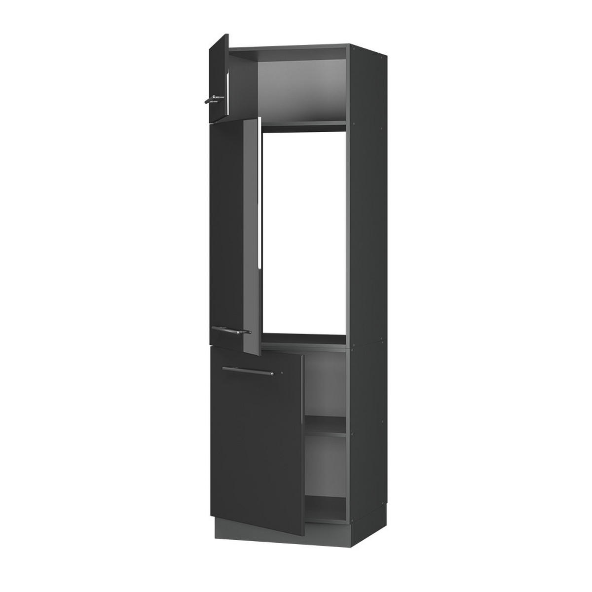 SKŘÍŇKA NA LEDNICI Fame-Line Antracitový vysoký lesk - antracitová/vysoce lesklá černá, kompozitní dřevo (60/206.8/58.1cm) - Vicco