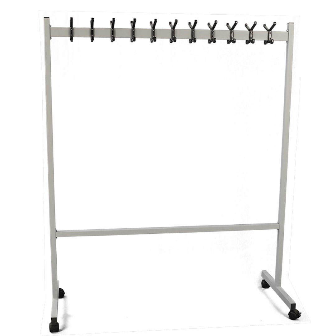 GARDEROBE Mit 2x11 Haken Doppelseitig Auf Rollen Kunststoff Silber - Silberfarben, Metall (140/170/55cm) - PROREGAL