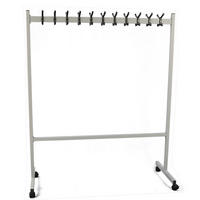 GARDEROBE Mit 2x11 Haken Doppelseitig Auf Rollen Kunststoff Silber - Silberfarben, Metall (140/170/55cm) - PROREGAL