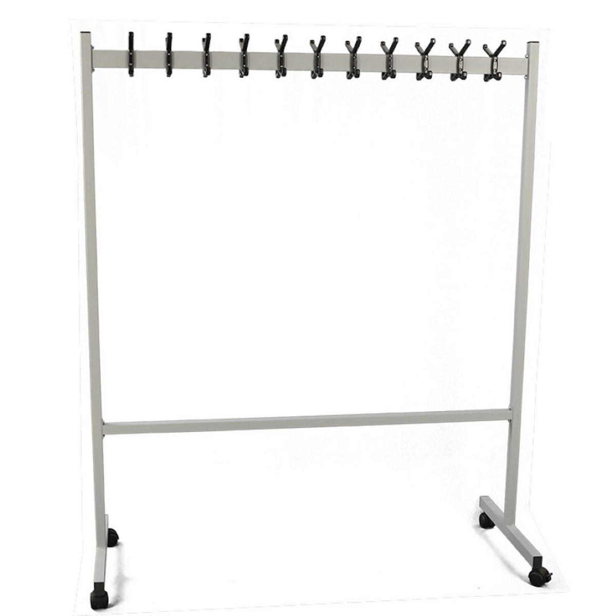 GARDEROBE Mit 2x11 Haken Doppelseitig Auf Rollen Kunststoff Silber - Silberfarben, Metall (140/170/55cm) - PROREGAL