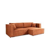 ECKSOFA mit Schlaffunktion Cord Kupfer - Orange, Textil (245/148cm) - Furnisell