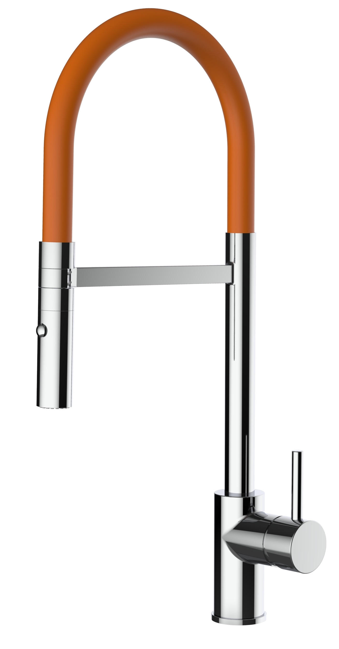 KÜCHENARMATUR, Verchromt und Orange, 2-Strahl-Brause - Orange, Metall (20.9/51.3/20.9cm) - VIZIO