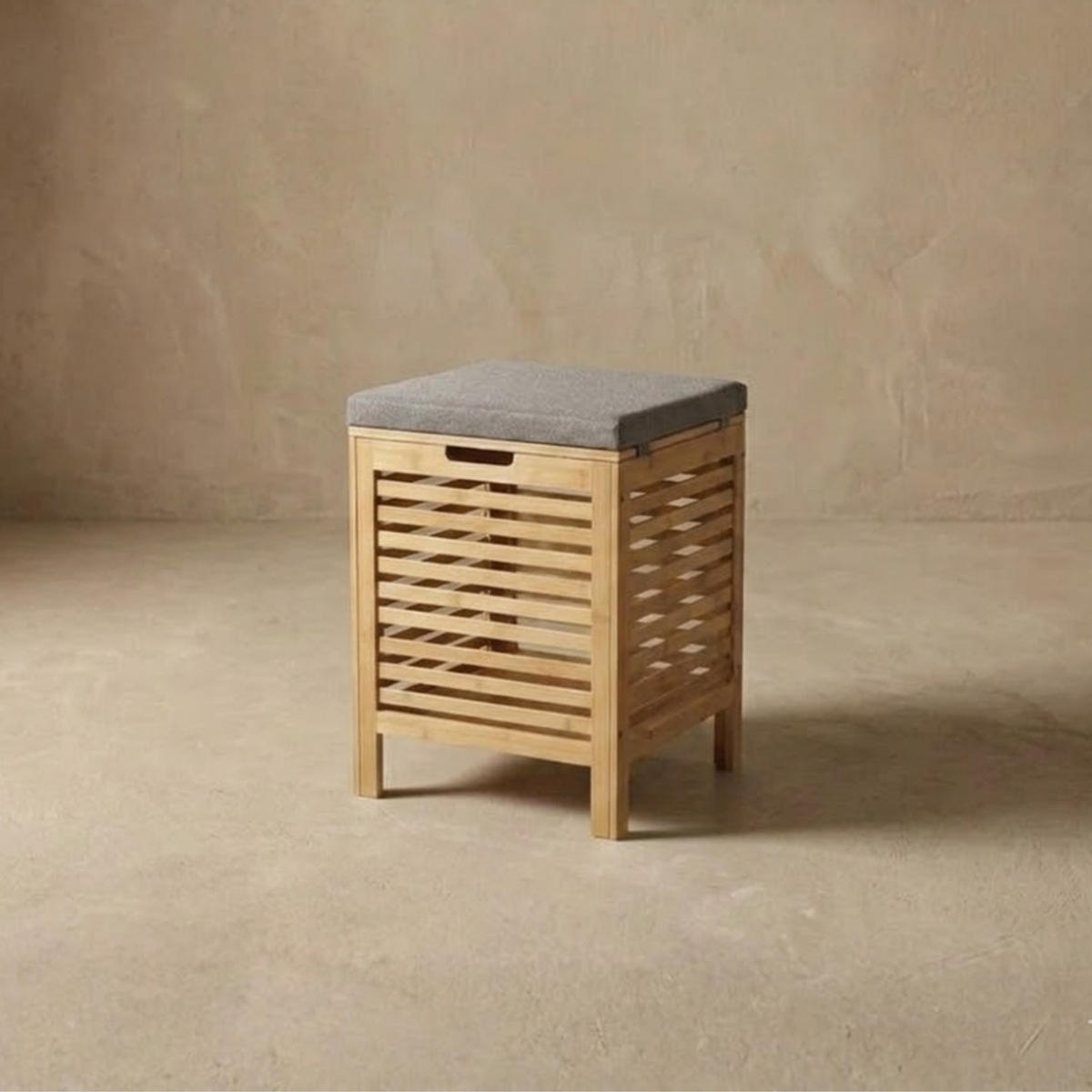 WÄSCHEKORB Disa 40l - Beige, Naturmaterialen (35/53/35cm)