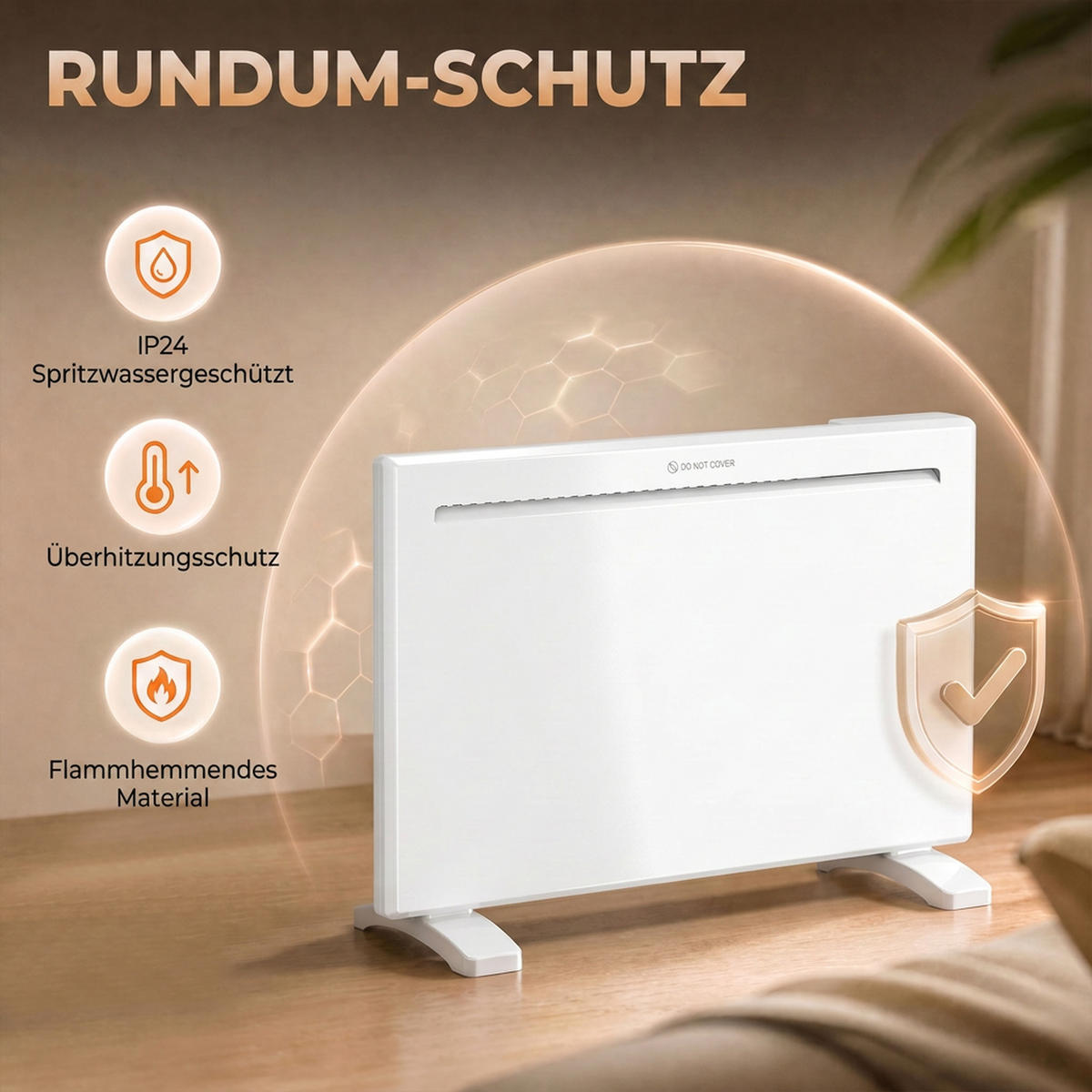 ELEKTROHEIZUNG Stahl Kunststoff Weiß - Weiß, Kunststoff/Metall (21.5/43.5/70cm) - HOMCOM