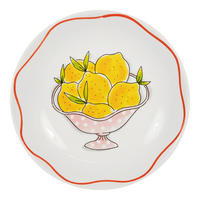 TIEFER TELLER Zitrone in Bunt - 23cm - Multicolor, Keramik (24/24/4.3cm) - Blond Amsterdam