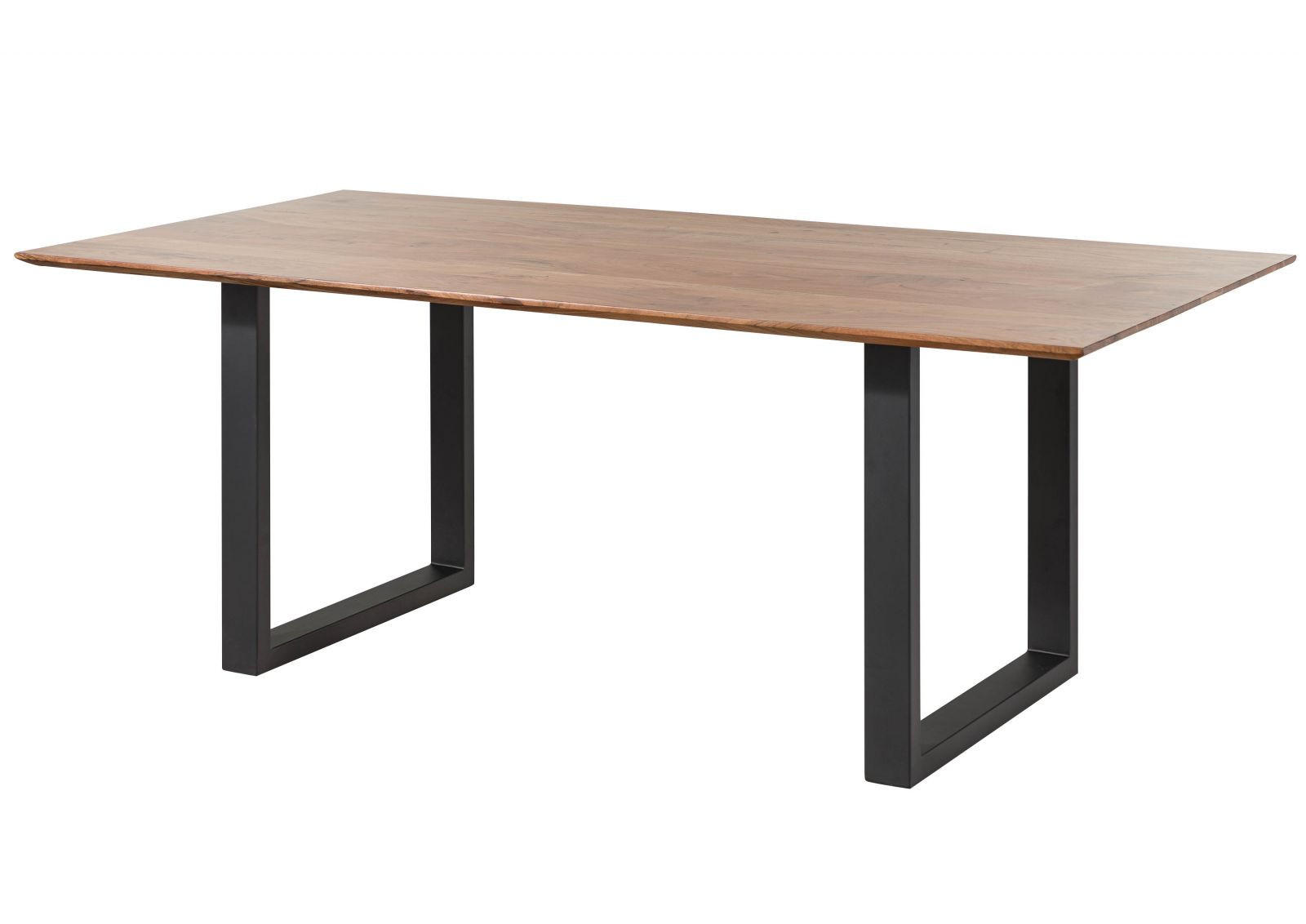 ESSTISCH Akazie 180x90 natur lackiert / U-Beine anth. matt SWISS EDGE - Anthrazit/Naturfarben, Holz (180/90/76cm) - Massivmoebel24