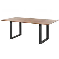 ESSTISCH Akazie 180x90 natur lackiert / U-Beine anth. matt SWISS EDGE - Anthrazit/Naturfarben, Holz (180/90/76cm) - Massivmoebel24