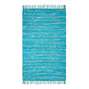 LEDERTEPPICH Glitter geflochten 120/180 cm - Türkis, Leder (120/180cm) - Homescapes