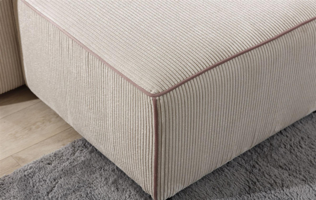 ECKSOFA Schlafsofa Waldo In Poso - Beige, Holzwerkstoff/Textil (260/173cm) - Fun Möbel