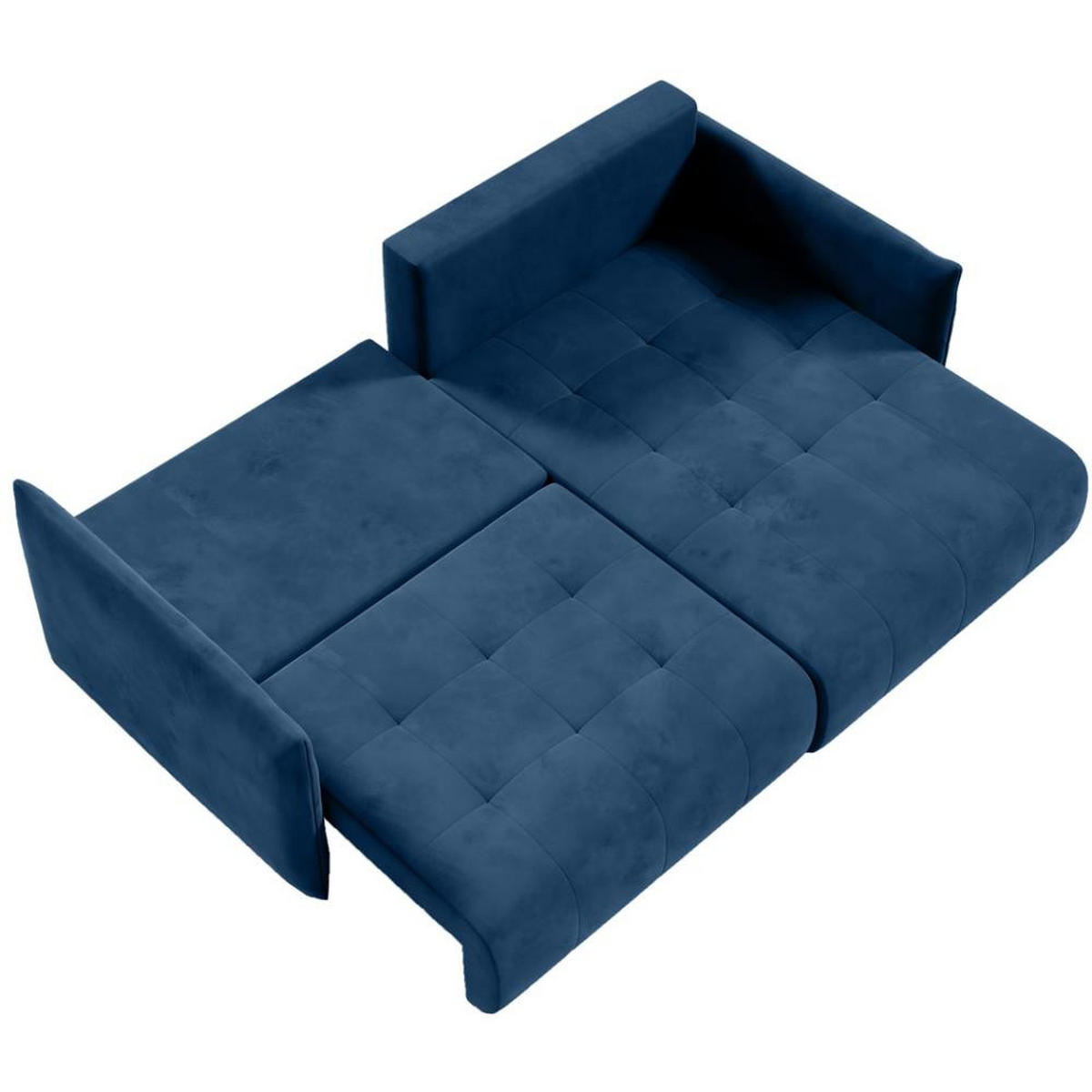 ECKSCHLAFSOFA Henry Mini blau rechts - Blau/Schwarz, Kunststoff/Textil (221/153cm) - Beautysofa