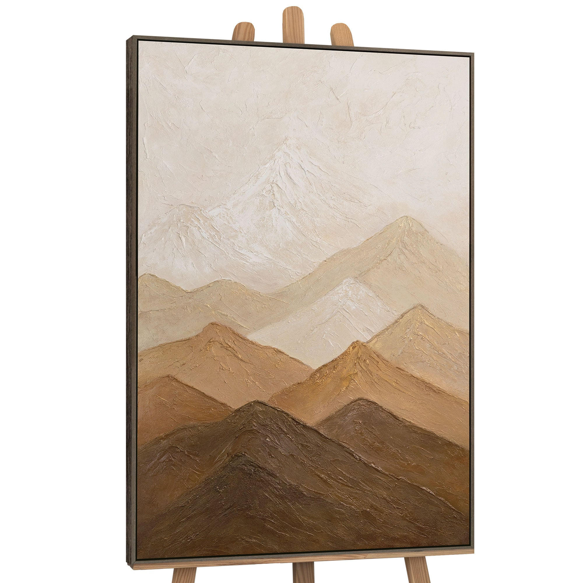 GEMÄLDE Harmonie der Schichten Schattenfugenrahmen Grau 140x100 cm - Grau, Holz (140/100cm) - YS-art gallery
