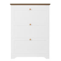 SCHUHSCHRANK Weiß 87/26/120 cm mit 3 Klappen - Weiß, Holzwerkstoff (87/120/26cm) - PANGIVO
