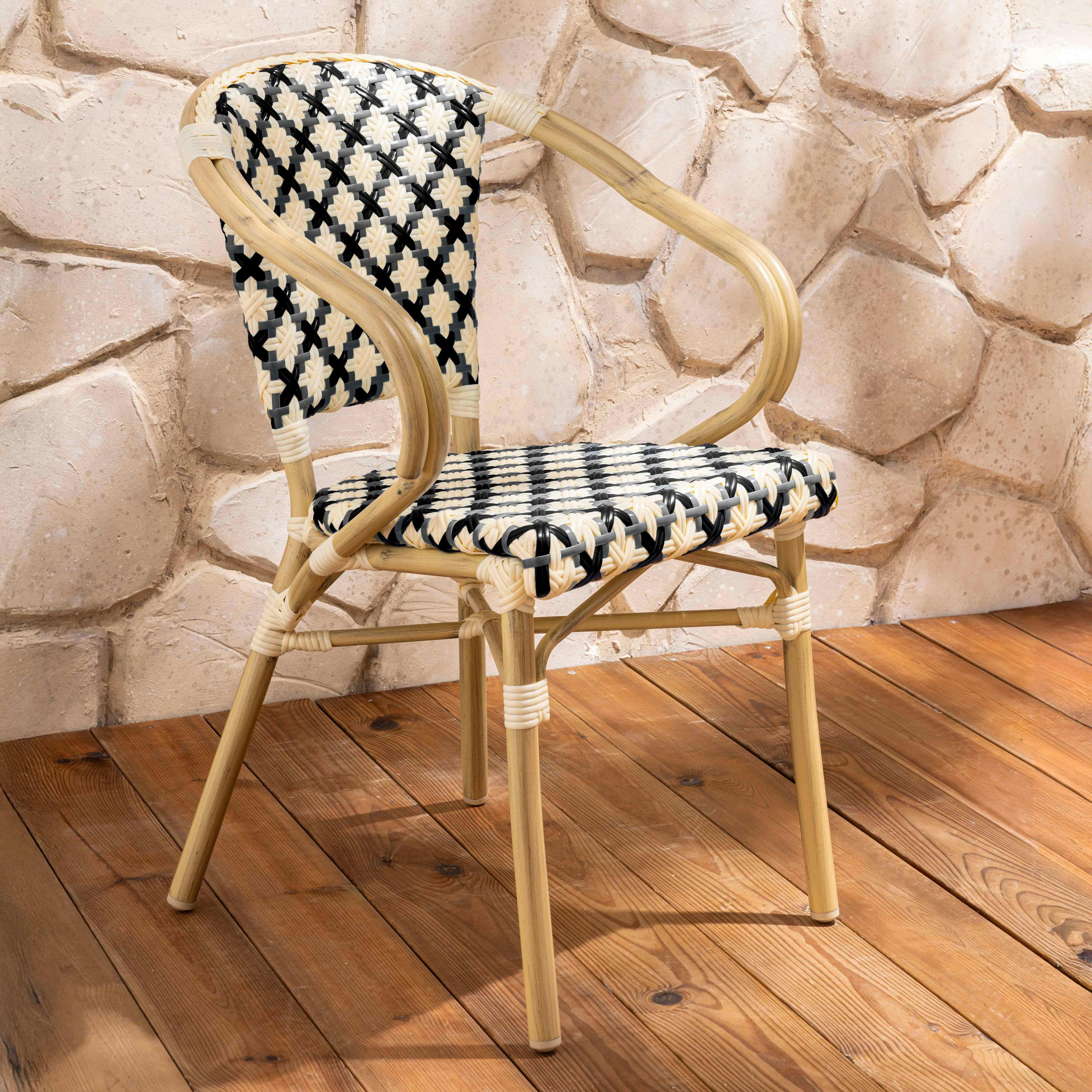 GARTENSTUHL, Schwarz - Schwarz, Holz (60/82/57cm) - Oviala