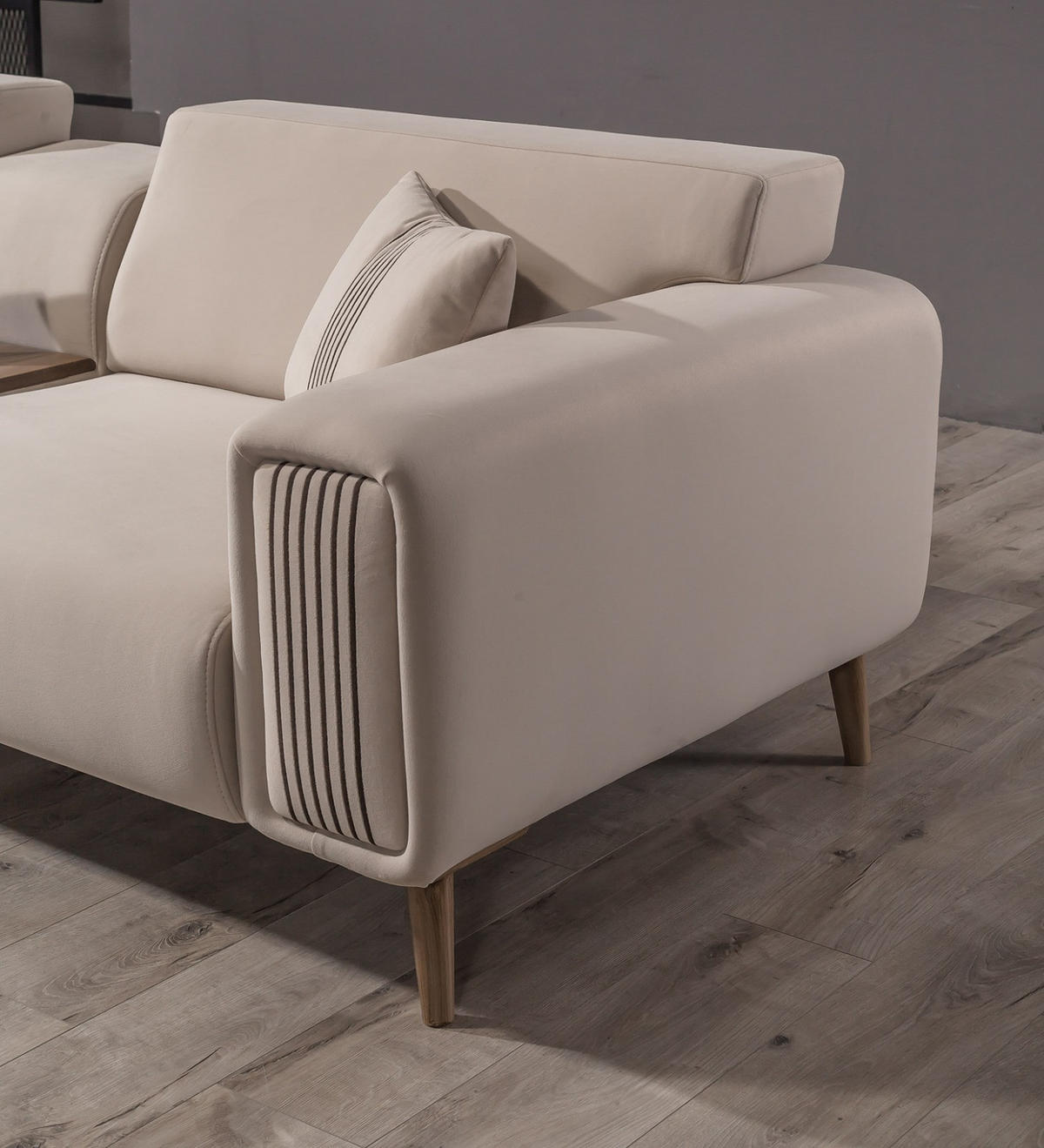 2-SITZER Sofa SANTERO, Beige - Beige, Holz/Textil (200/100/90cm)