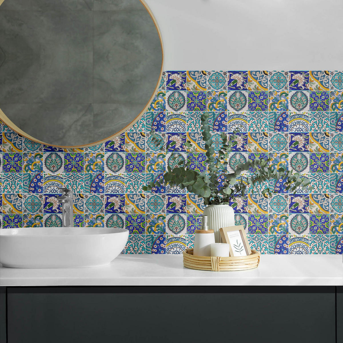 WANDPANEEL 10x 40x20 cm selbstklebend Cordalla - Hellblau, Kunststoff (20/1.6/40cm) - Wallfluent