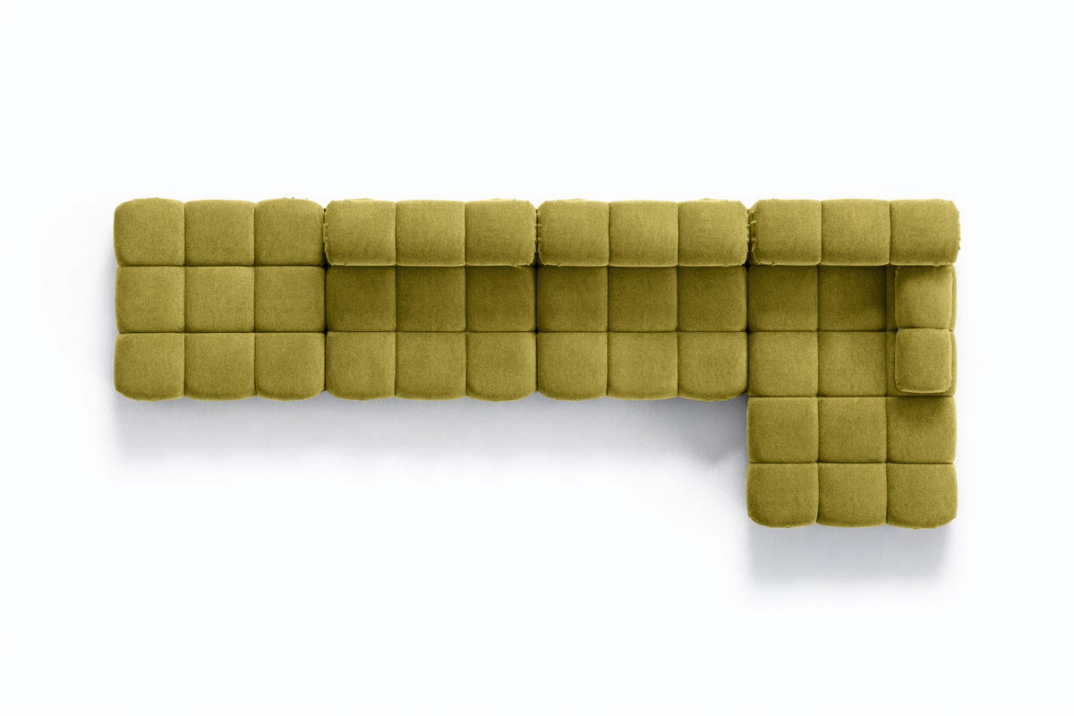 ECKSOFA L-Form XL, Stoff Velours Salvador, Olive, Rechts, Selia L XL - Olivgrün, Holz (380/160cm) - Kaiser Möbel