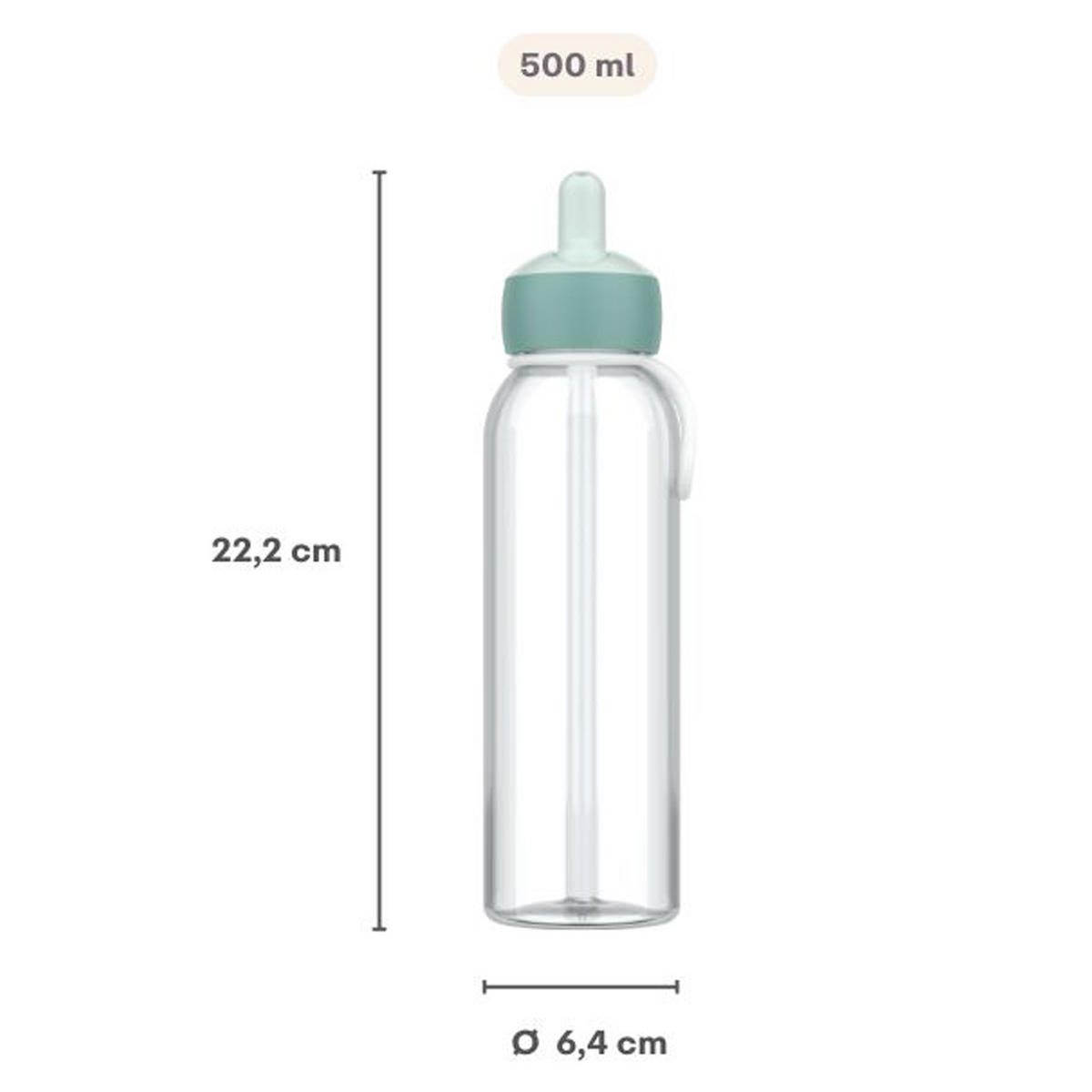 WASSERFLASCHE FLIP-UP Campus 2025 Cool Mint 500 ml - Mintgrün, Kunststoff (0.5L) - Mepal