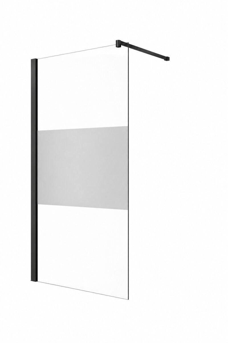 Glaswerk Westfalen Walk-In-Duschwand Schwarz 140x200x10 cm