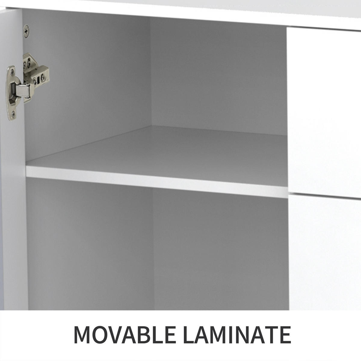 SIDEBOARD White 147.5/40/102 cm - Weiß, Holz (147.5/102/40cm) - Urban Meuble