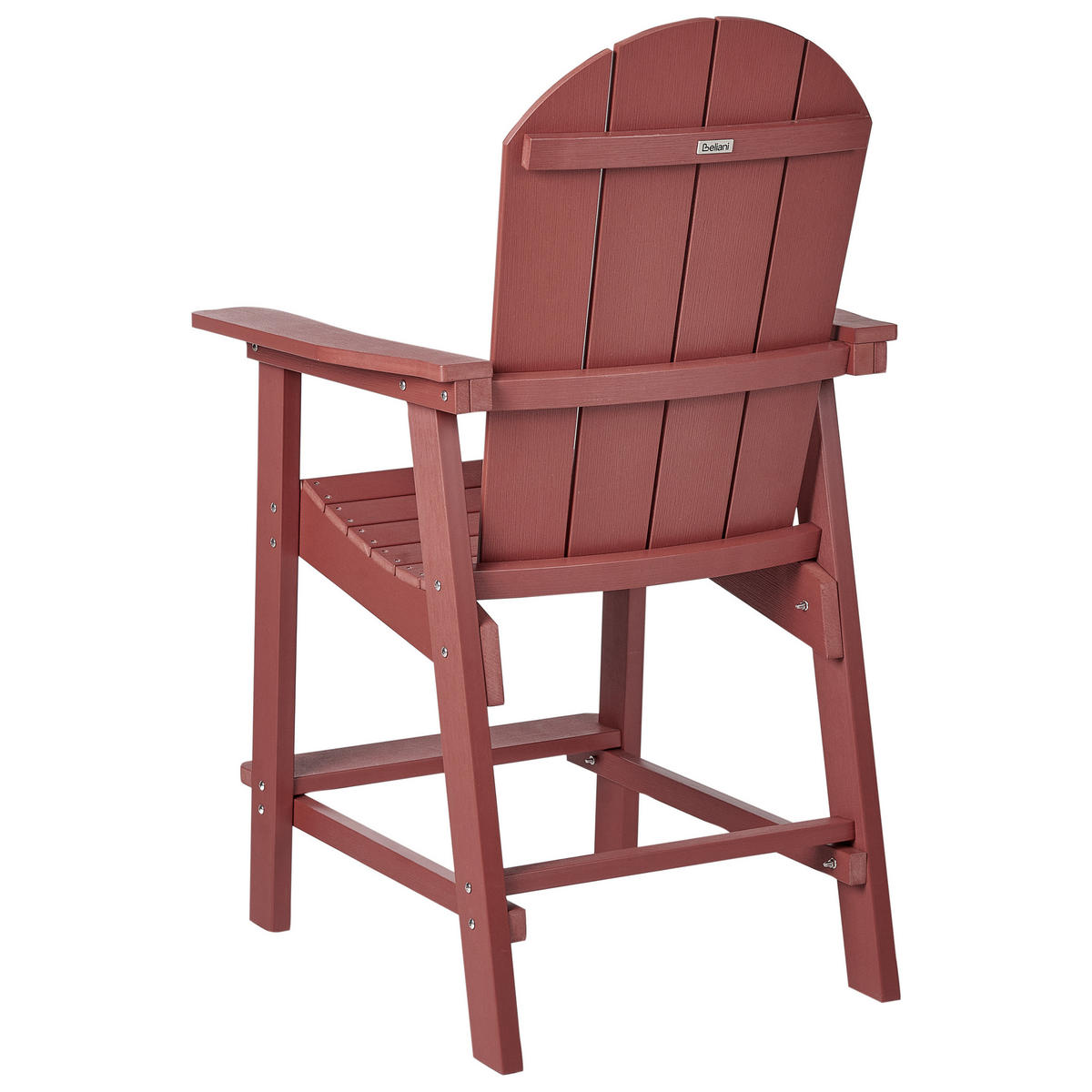 GARTEN-BARSTUHL Rot Adirondack - Rot, Kunststoff (58/124/71cm) - Beliani