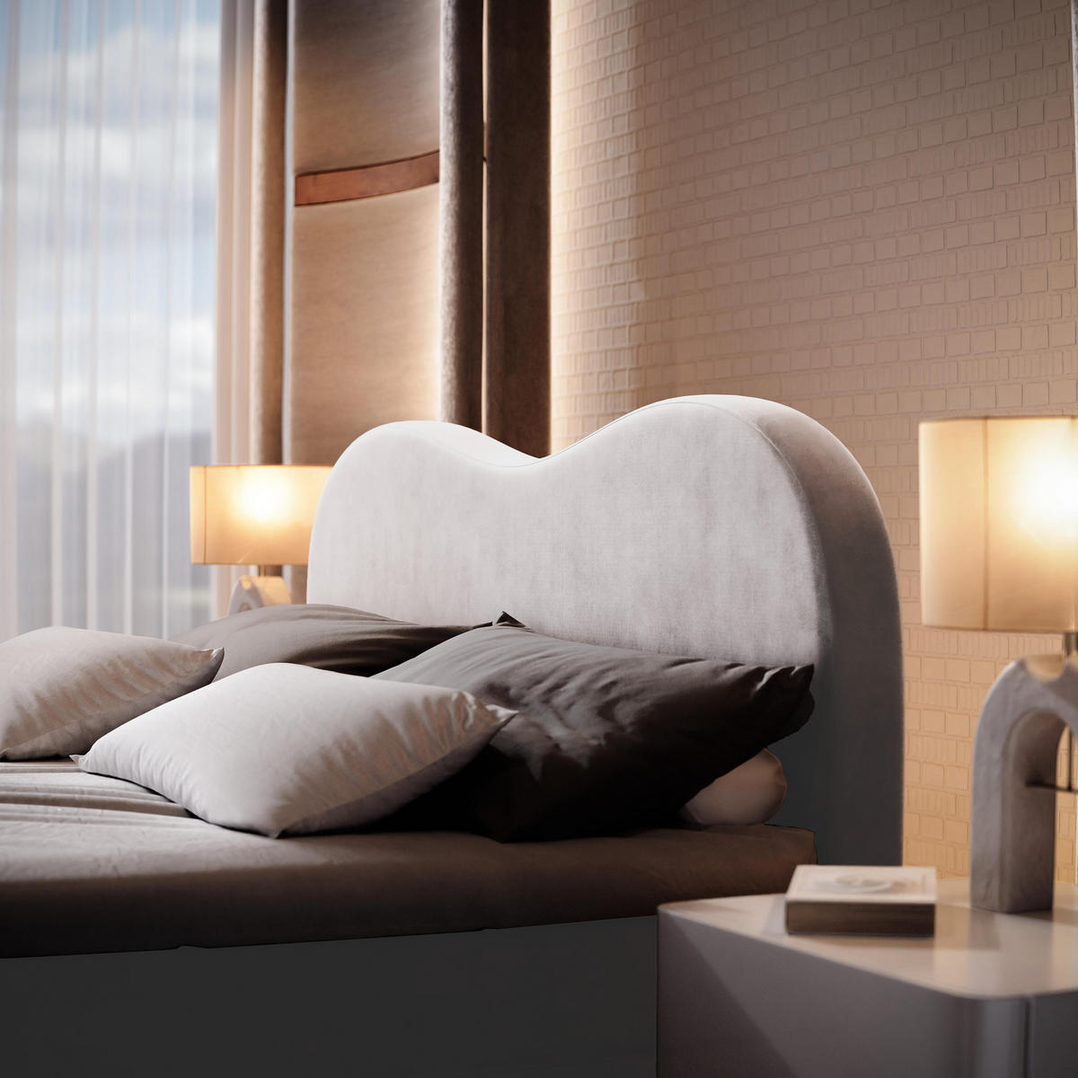 BOXBETT FLUVIA M 160x200 cm mit Matratze und Topper - Hellgrau - Hellgrau, Holz (160/200cm) - MASSENO