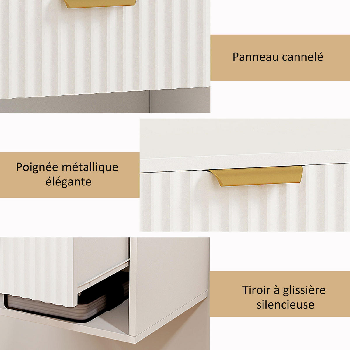 NACHTTISCH Weiß MDF wandhängend mit Schublade 2er-Set - Weiß, Holzwerkstoff (40/29/34cm) - PANGIVO